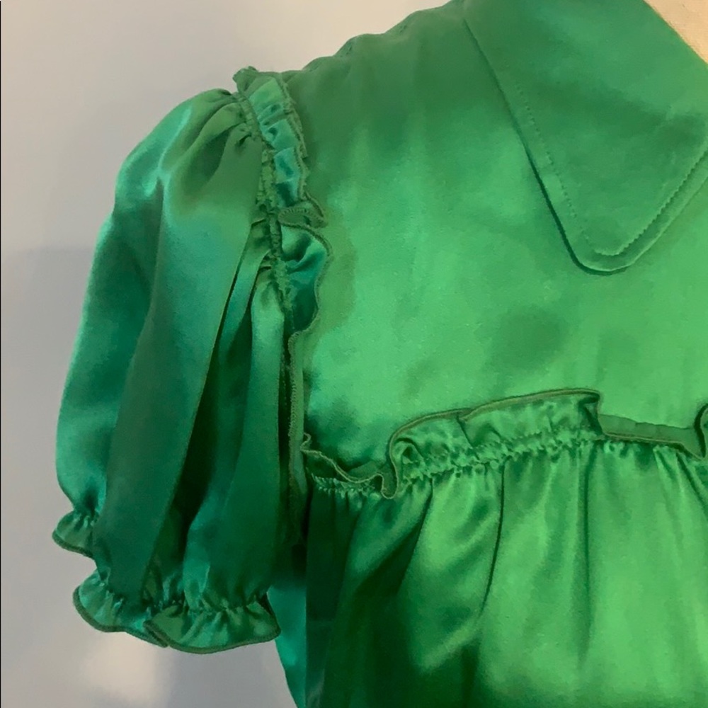 Dolce & Gabbana Green Satin Blouse - Picture 6 of 9